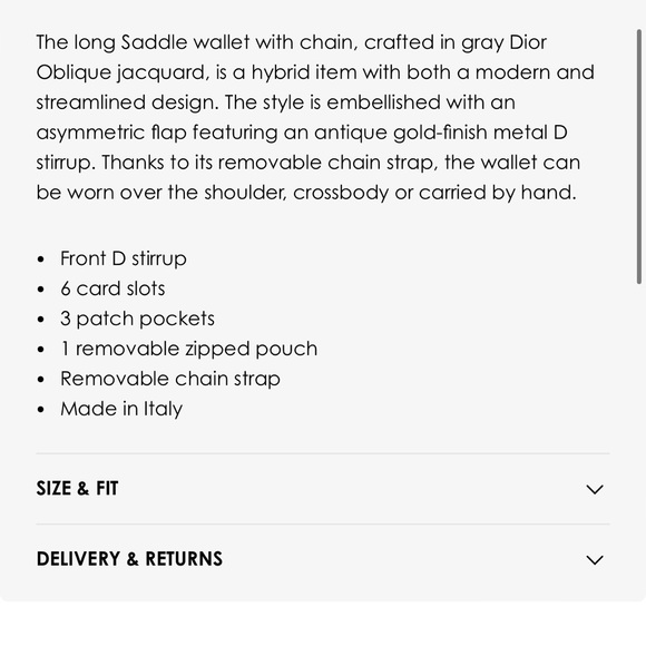 Saddle long wallet on chain canvas - Picture 11 of 14